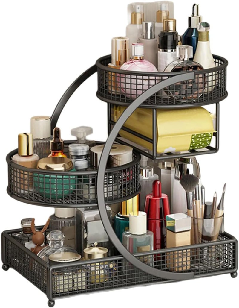 Sturdy Metal Countertop Shelf Space Efficient Cosmetic Storage for Makeup Skincare Products Without Assembly Need Portable Metal Makeup Organizers - Image 4