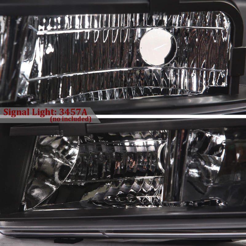 APSVE Black Housing Headlight Assembly Compatible with 2007-2014 Chevy Avalanche Suburban Tahoe, Clear Driver and Passenger Side Lamps - Image 4