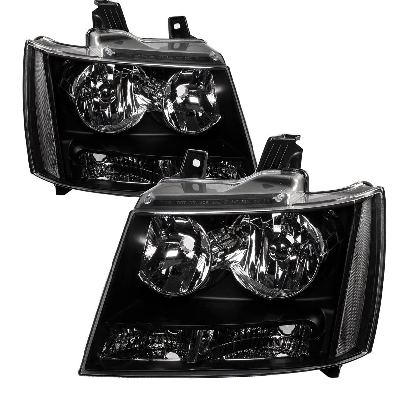 APSVE Black Housing Headlight Assembly Compatible with 2007-2014 Chevy Avalanche Suburban Tahoe, Clear Driver and Passenger Side Lamps - Image 1