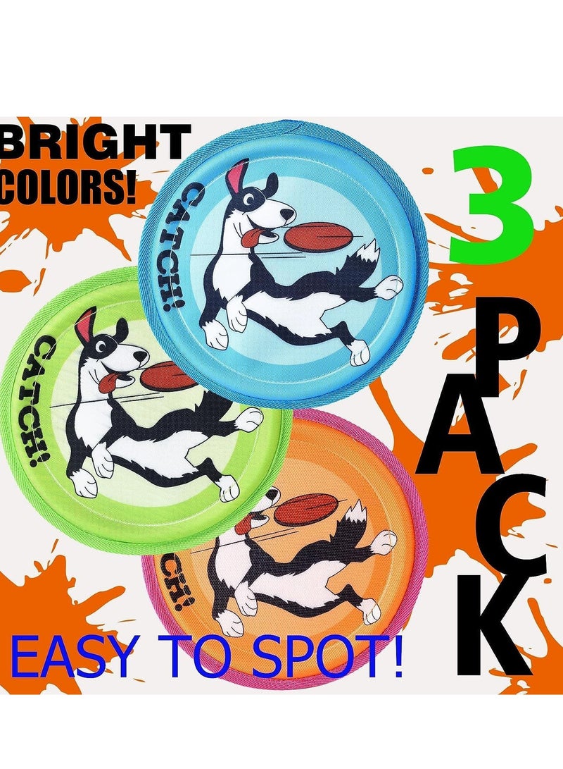 SYOSI Dog Flying Disc 3 Pack Flyer Toy Lightweight Fetch for Small Large  Puppies Floats in Water  Safe on Teeth Yard Lawn Games Sports Party - Image 3