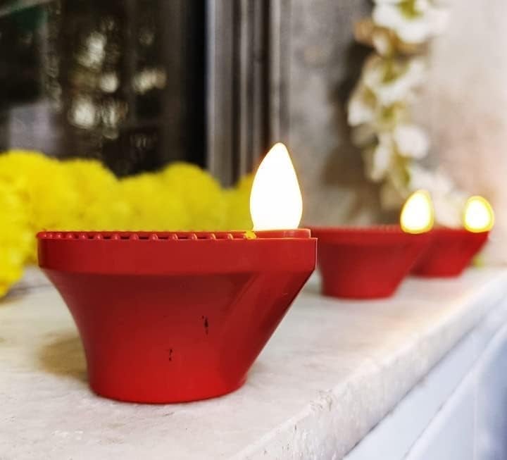 OTIPORTER Water Sensor Diya for Home Decor Festivals Decoration Floating Led Light Diya Diwali Purpose Waterproof Candles Party Decorations Water Activated Pack of 12 - Image 3