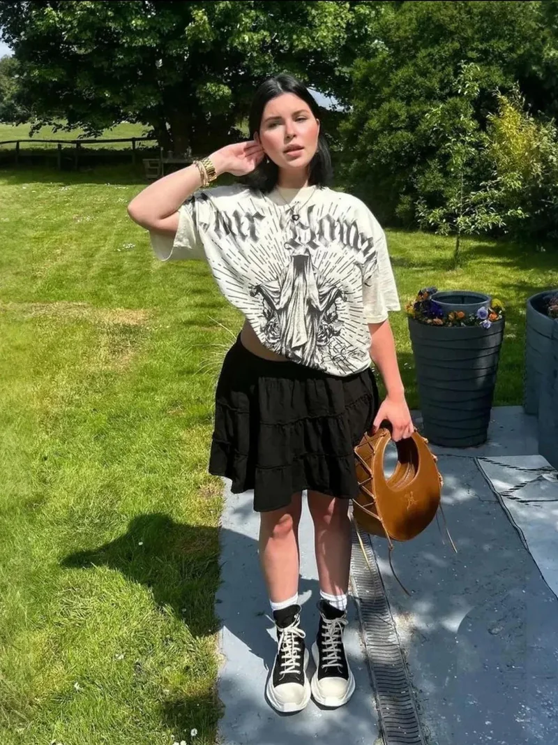 HICCUP High Waist Tiered Mini Skirt