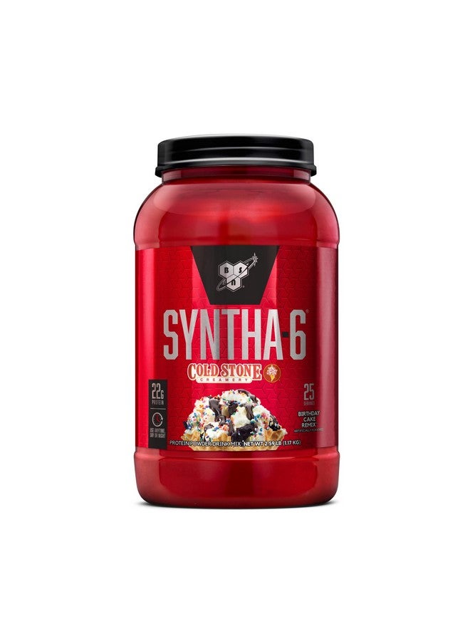 BSN Syntha6 Whey Protein Powder Cold Stone Creamery Birthday Cake Remix Flavor Micellar Casein Milk Protein Isolate Powder 25 Servings - Image 2