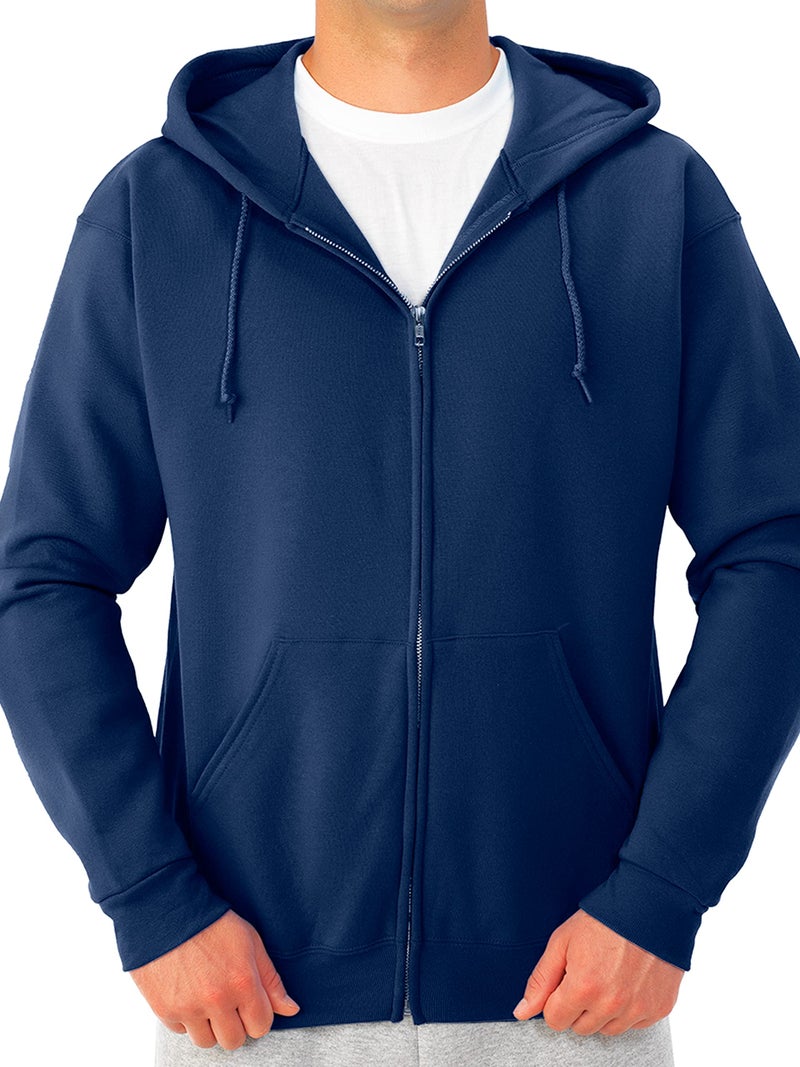 Jerzees -Men's NuBlend -Fleece -Sweatshirts & -Hoodies, Full Zip-Navy, Medium - Image 1