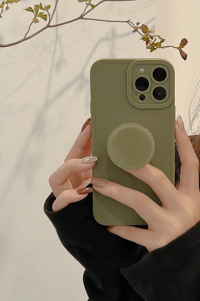 Phone Case for iPhone 14 Pro Max Phone Case with Kickstand - Morandi Color - Cooling Vents, Raised Camera & Smooth Buttons(Rock Green)  - Image 2