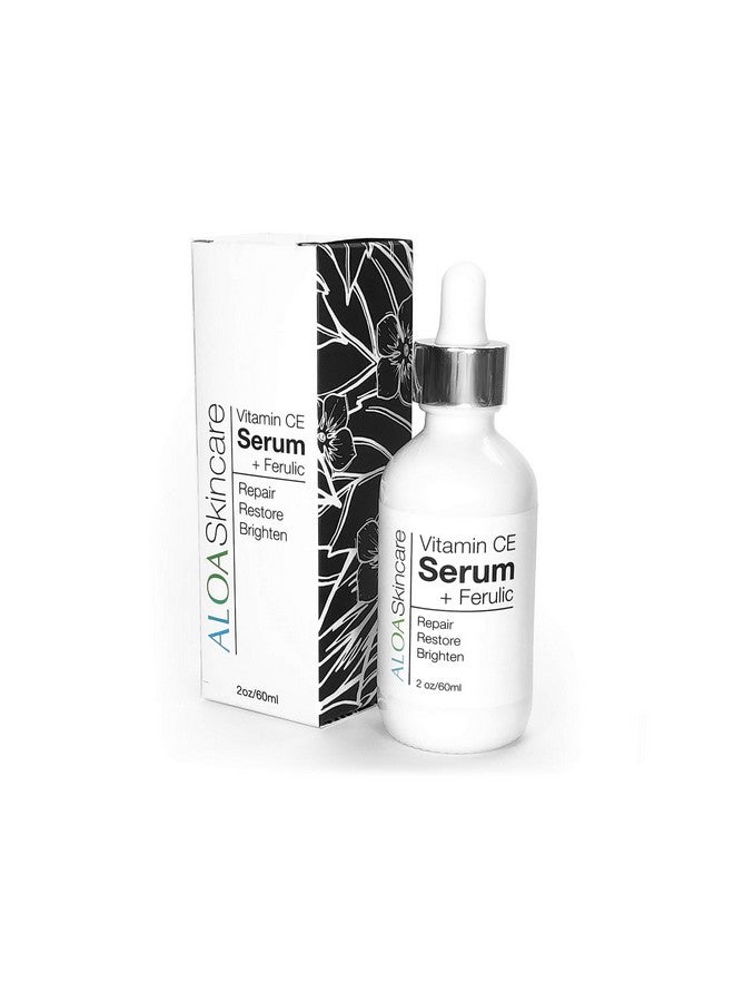 ALOA Skincare Vitamin Ce Serum + Ferulic With Hyaluronic Acid 2Oz. Anti Aging Firming & Brightening Serum For Face - Image 1