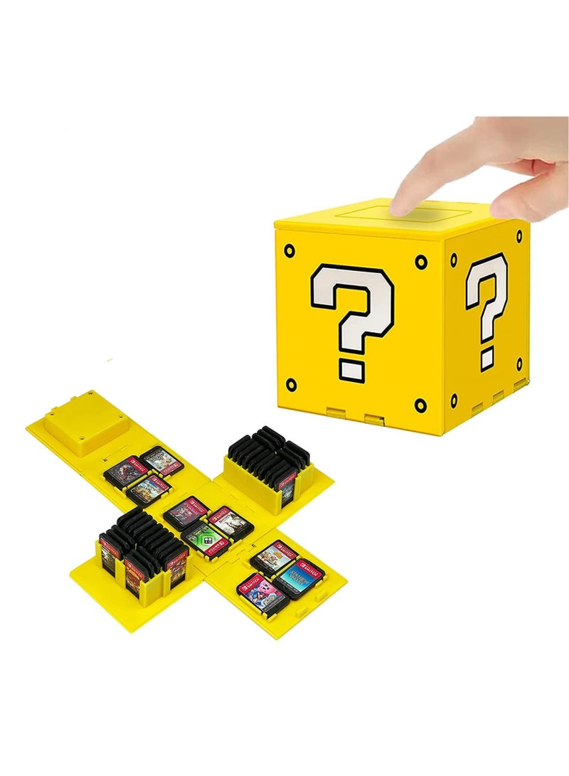 Excefore Game Card Case Compatible with Nintendo Switch, Extra Large Capacity Switch Game Case, Upgraded 41 Slots Switch Game Card Storage Box, Press to Unfold Fun Switch Card Case, Q Yellow  - Image 1