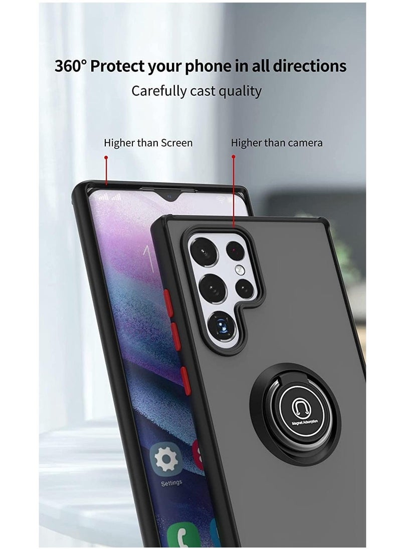 Raxoom Galaxy S22 Plus Luxury TPU Shockproof Ring Holder Kickstand Slim Plated Phone Case Cover - Image 3