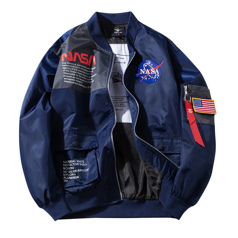 Nasa Co-Brand Ma1 Bomber Jacket Male Astronaut Frock Coat Men'S And Women'S Air Force One Jacket European Station - Image 4