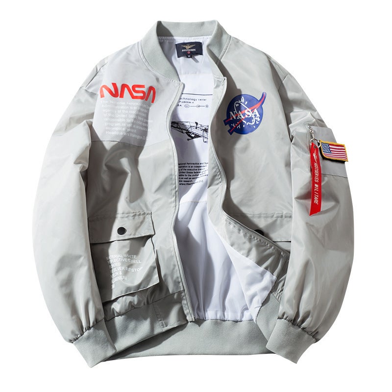 Nasa Co-Brand Ma1 Bomber Jacket Male Astronaut Frock Coat Men'S And Women'S Air Force One Jacket European Station - Image 2
