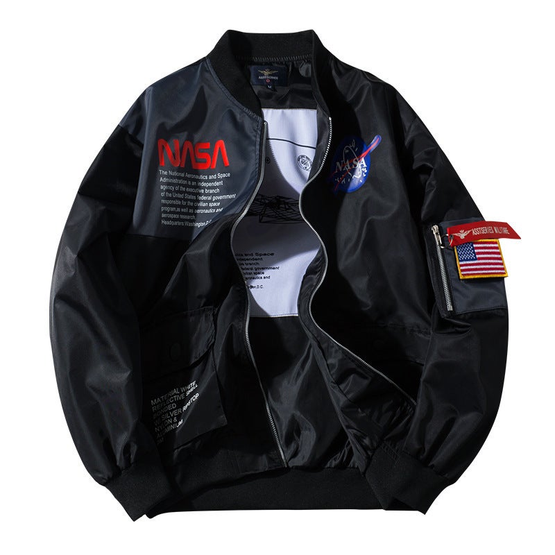 Nasa Co-Brand Ma1 Bomber Jacket Male Astronaut Frock Coat Men'S And Women'S Air Force One Jacket European Station - Image 3