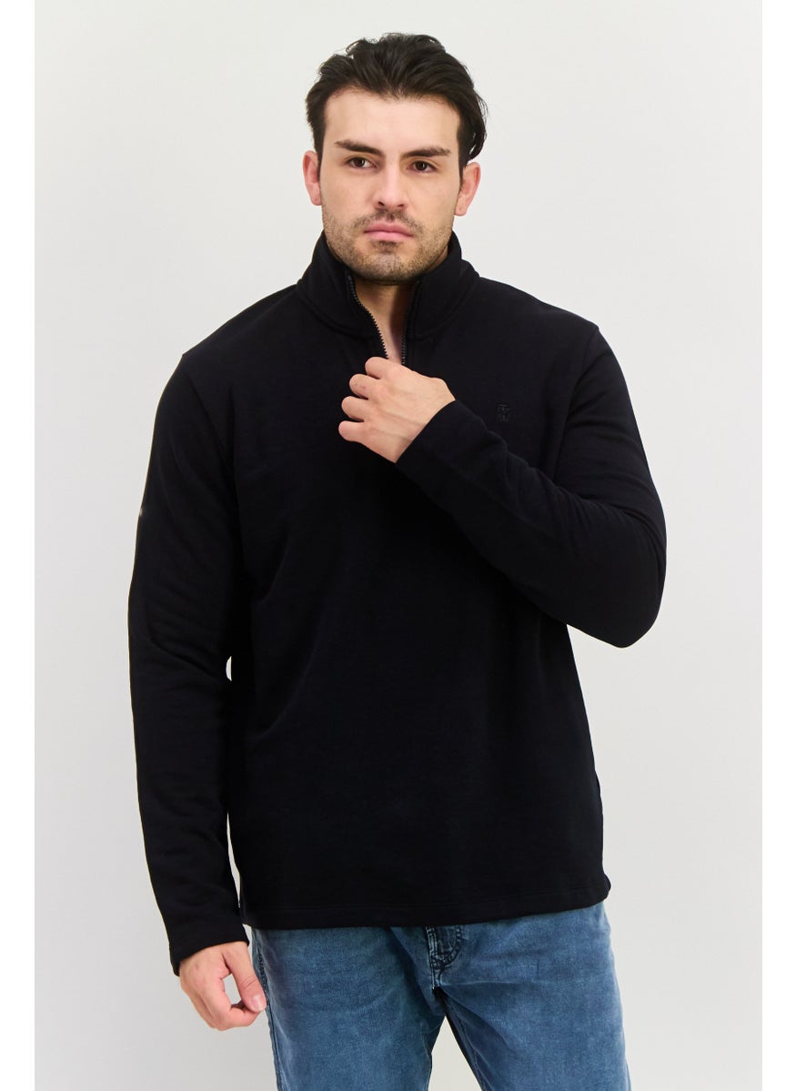 Men Mock Neck Solid Long Sleeves Sweatshirt, Black - pzsku/ZCE01300FC78D891D3460Z/45/_/1737641891/4aede62a-5038-41c1-9d6b-b2e1498d67ce