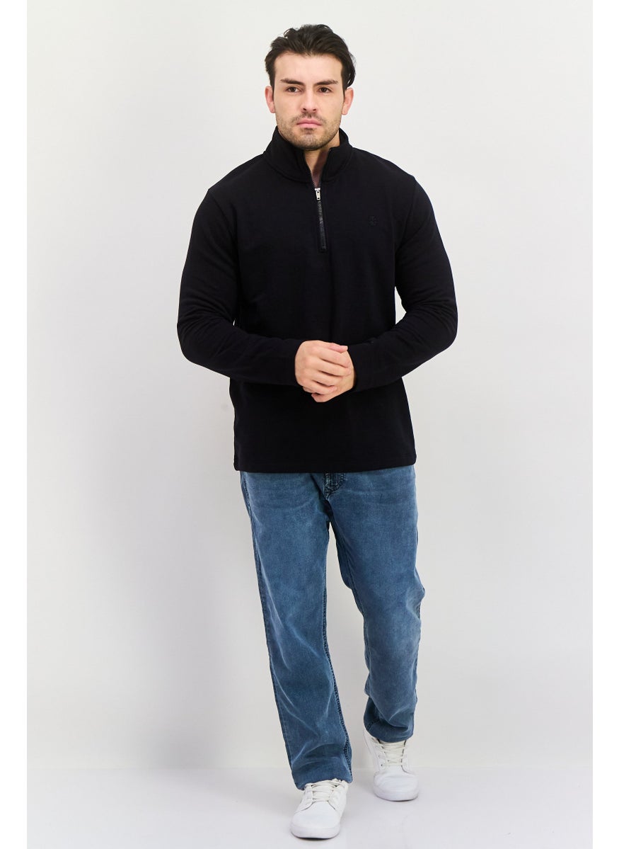 Men Mock Neck Solid Long Sleeves Sweatshirt, Black - pzsku/ZCE01300FC78D891D3460Z/45/_/1737641902/dbbbe786-b5e5-4f4c-9a84-ab93c9753af7