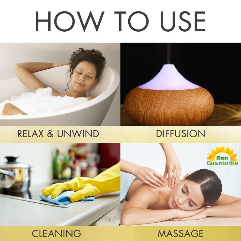 Sun Essential Oils Sun Essentials Oils - 4 oz Eucalyptus Essential Oil with Dropper for Diffuser, Skin, Aromatherapy Massage, Humidifier, Scent for Candle, Lotion & Soap Making at Home, Fragrance for Room - Image 3