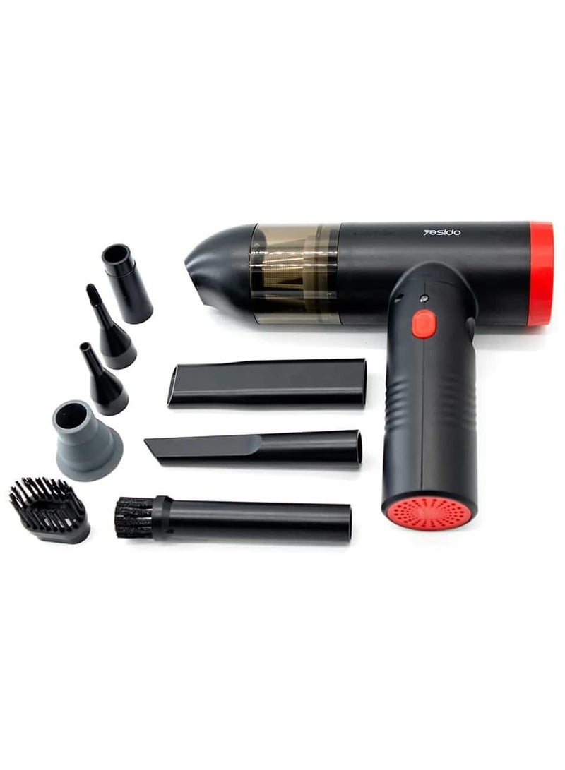 Yesido VC06 Duster Vacuum for Car Blowing and Suction Dual-Purpose Vacuum Cleaner - Black/Red - Image 3