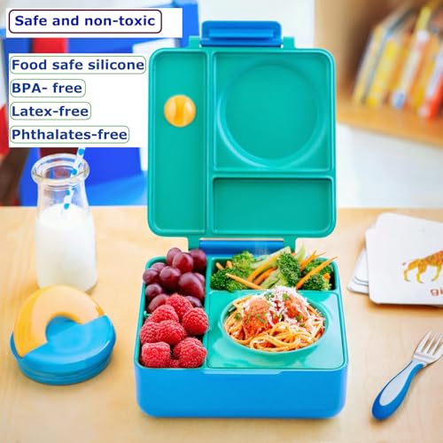 Aufuga 2 pack Lid Seal Gaskets and 2pack Container Seal Gaskets For OmieBox，Fit Replacement Parts For Kids Bento Box,100%Food-Safe Silicone Rubber,Essential Lunch Bento Box Accessories for Kids (Orange) - Image 3