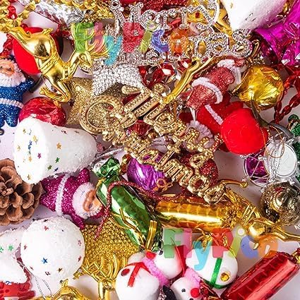iinfinize Christmas Decorative Combo Set Ascension Pack of 55 Peice Christmas Tree Decor Items Christmas Home Decor Item Gift for Kids - Image 2