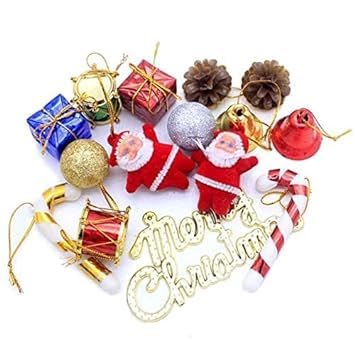 iinfinize Christmas Decorative Combo Set Ascension Pack of 55 Peice Christmas Tree Decor Items Christmas Home Decor Item Gift for Kids - Image 1