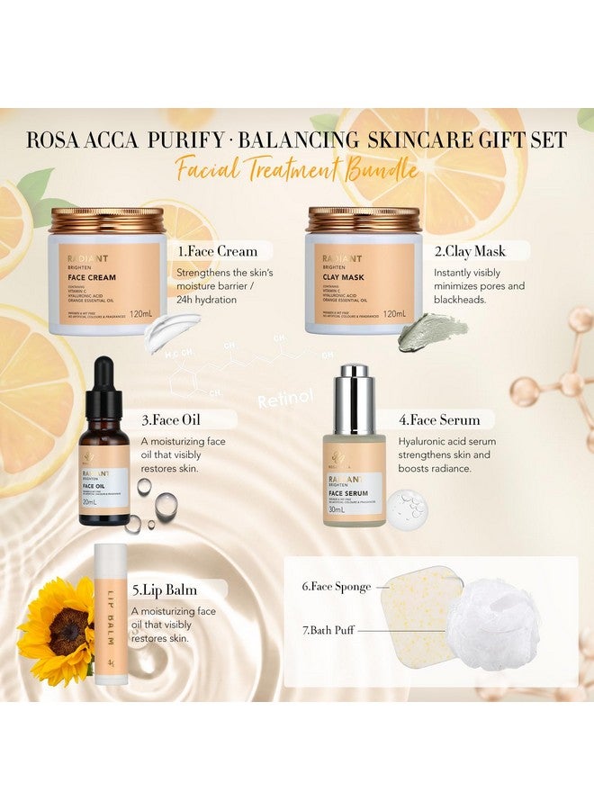 RA ROSA ACCA Gifts for Christmas, Skin Care Set for Women - Rosa Acca 28pcs Facial Kit at Home, Birthday Gifts for Women Orange VitaminC, Spa Gift Baskets for Women with Face Cream,Bath Oil, Spa Kit, Mothers Day - Image 2