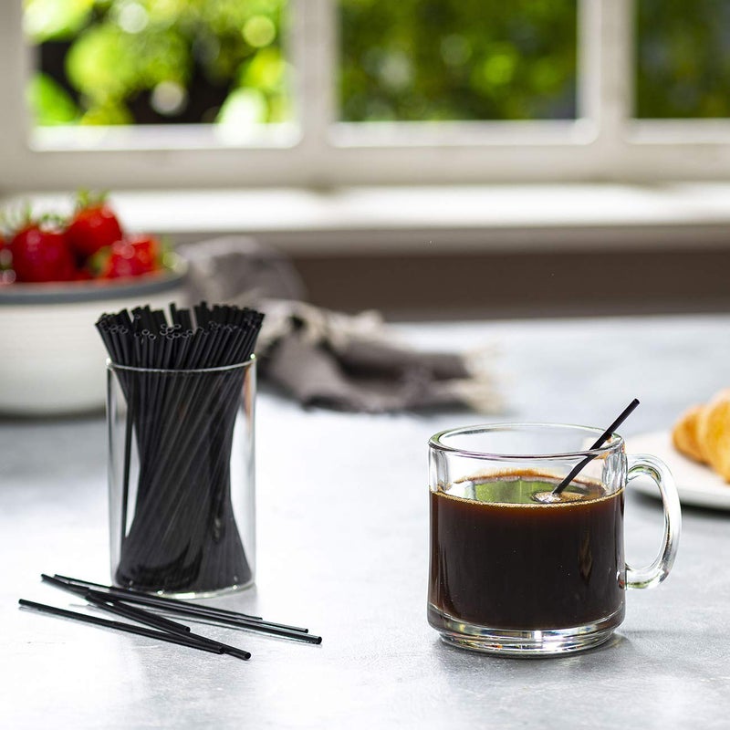 Comfy Package [1000 Count] 5 Inch Coffee & Cocktail Stirrers/Straws Disposable Plastic Sip Stir Swizzle Sticks - Black - Image 5