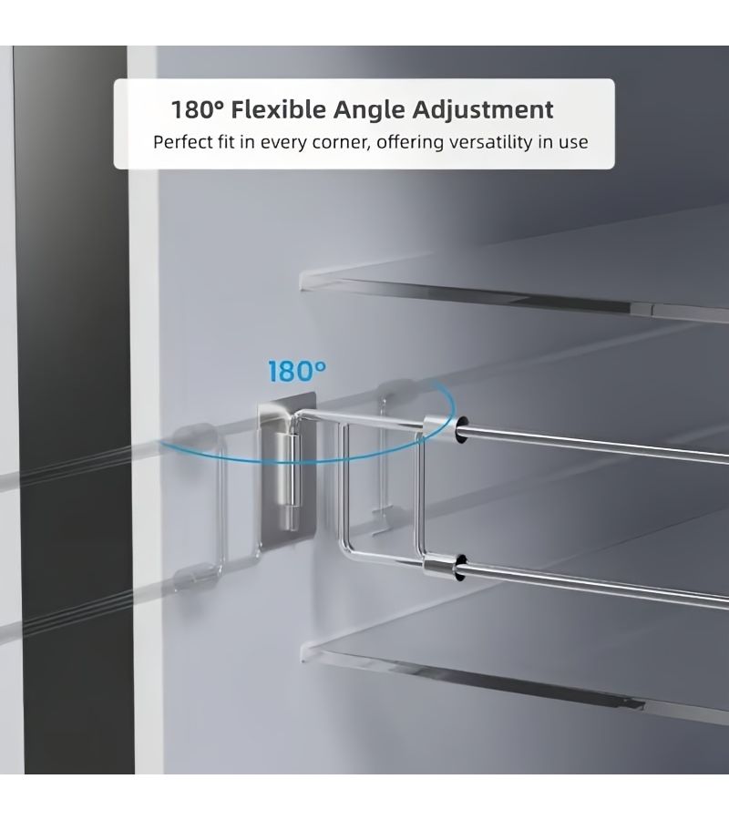 Stainless Steel RV Refrigerator Safety Bar Silvery Adjustable Secure Strap For Camper Fridge Storage Prevents Items From Falling Out Fit For Most RVs - Image 3