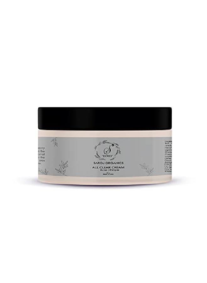 SAROJ Organics All Clear Cream 50Gm For Acne Pimples Acne Scars Open Pores Anti Acne And Blemishes For Men And Women  - Image 3