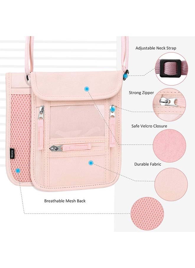 Generic - Passport Holder Neck Pouch Travel Wallet for Women and Men,  Blocking Security Slim Traveling Wallet with Around Neck Lanyard Strap - Image 1