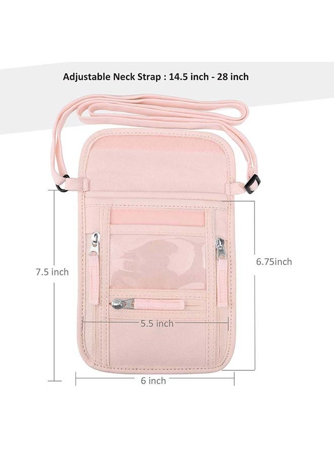 Generic - Passport Holder Neck Pouch Travel Wallet for Women and Men,  Blocking Security Slim Traveling Wallet with Around Neck Lanyard Strap - Image 1