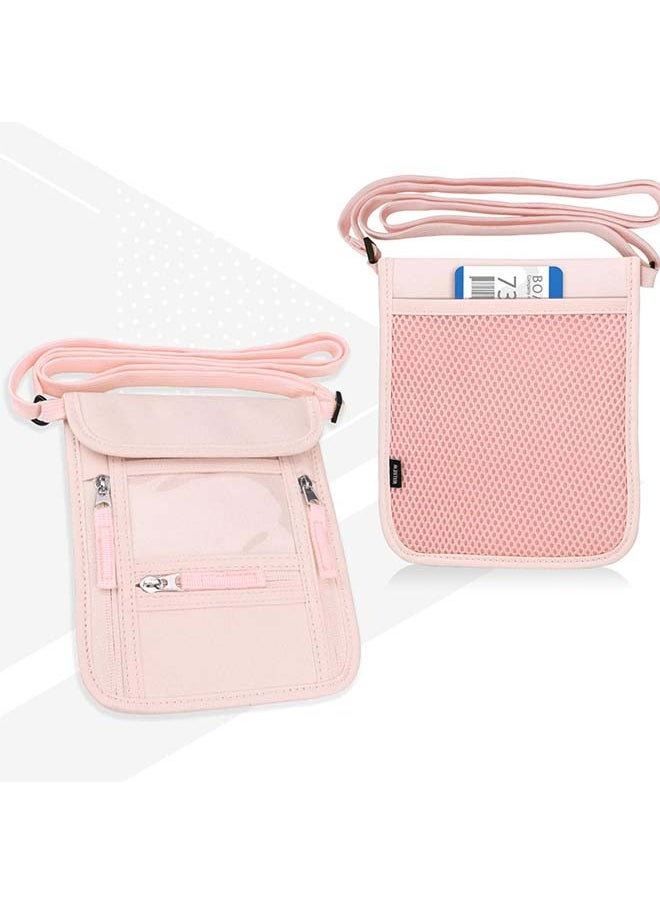 Generic - Passport Holder Neck Pouch Travel Wallet for Women and Men,  Blocking Security Slim Traveling Wallet with Around Neck Lanyard Strap - Image 1