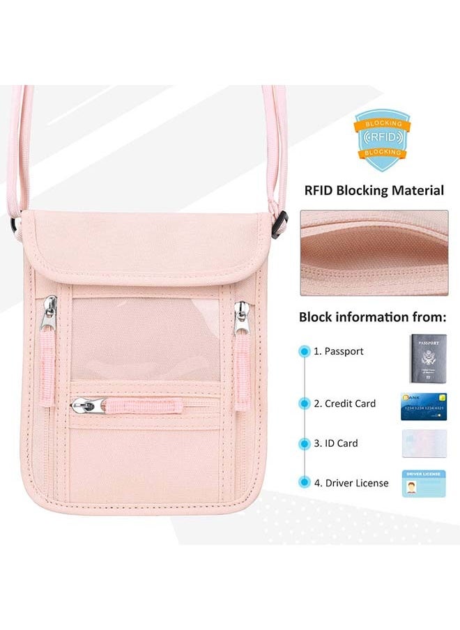 Generic - Passport Holder Neck Pouch Travel Wallet for Women and Men,  Blocking Security Slim Traveling Wallet with Around Neck Lanyard Strap - Image 1