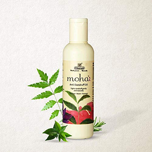 Moha Anti Dandruff Hair Oil with Tea Tree, Neem & Hibiscus | Soothes Itchy Scalp, Fights Dandruff, Boosts Hair Growth & Scalp Nourishment | Ayurvedic Anti-Fungal Oil for Healthy & Strong Hair | 100% Natural, No Harsh Chemicals - 200ML (Pack of 2) - Image 3