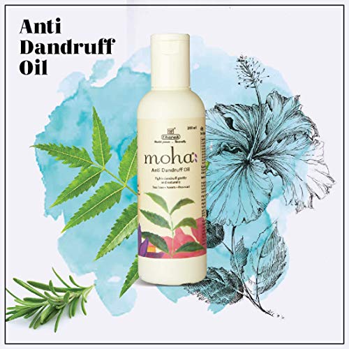 Moha Anti Dandruff Hair Oil with Tea Tree, Neem & Hibiscus | Soothes Itchy Scalp, Fights Dandruff, Boosts Hair Growth & Scalp Nourishment | Ayurvedic Anti-Fungal Oil for Healthy & Strong Hair | 100% Natural, No Harsh Chemicals - 200ML (Pack of 2) - Image 2