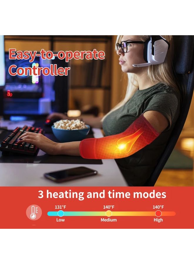 USB Powered Arm Heating Pad With 3 Level Temperature Control Portable Heated Wrap For Outdoor Sports Durable Polycarbonate Fever - Image 2