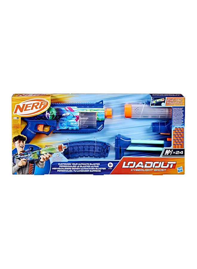 Nerf Loadout Cyberlight Ghost Blaster includes 24 Nerf N1 Darts | 4 Interchangeable Attachment Accessories | Electronic Glowing LED Lights for 8+ Years | G1824 - Image 2