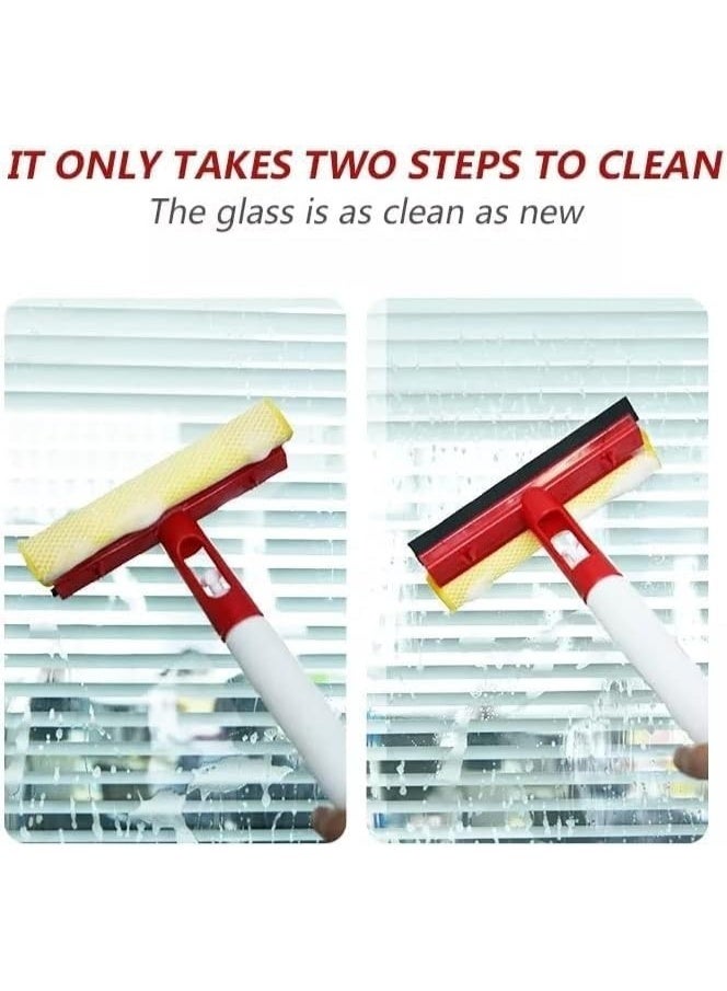 Multi-Purpose 3-in-1 Window Cleaning Spray Tool with Integrated Bottle, Soft Sponge & Scrubbing Brush – Ideal for Glass, Tile, Shower & Car Windows – Red - Image 3
