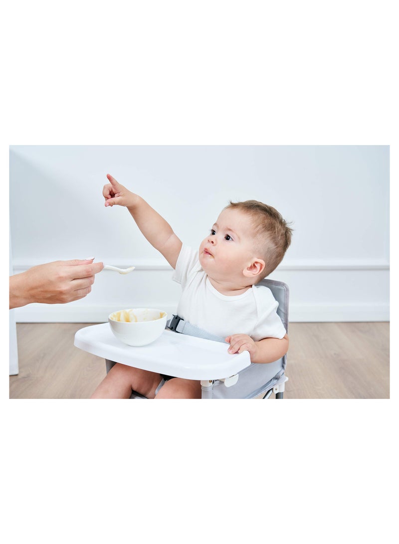 SYOSI Baby Booster Seat Highchair, Portable Seat Chair Highchair with Compact Fold and Strap Compact Foldable Highchair Portable Baby Highchair with Strap for Camping Beach Lawn Toddlers Kids (Neutral) - Image 4