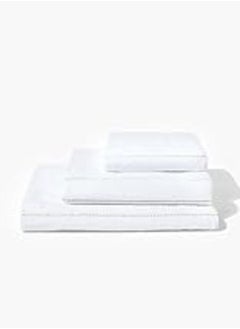 Matalan Matalan 100 Percent Cotton Stitch Towels, 180 cm x 100 cm Size, White - 2890828 