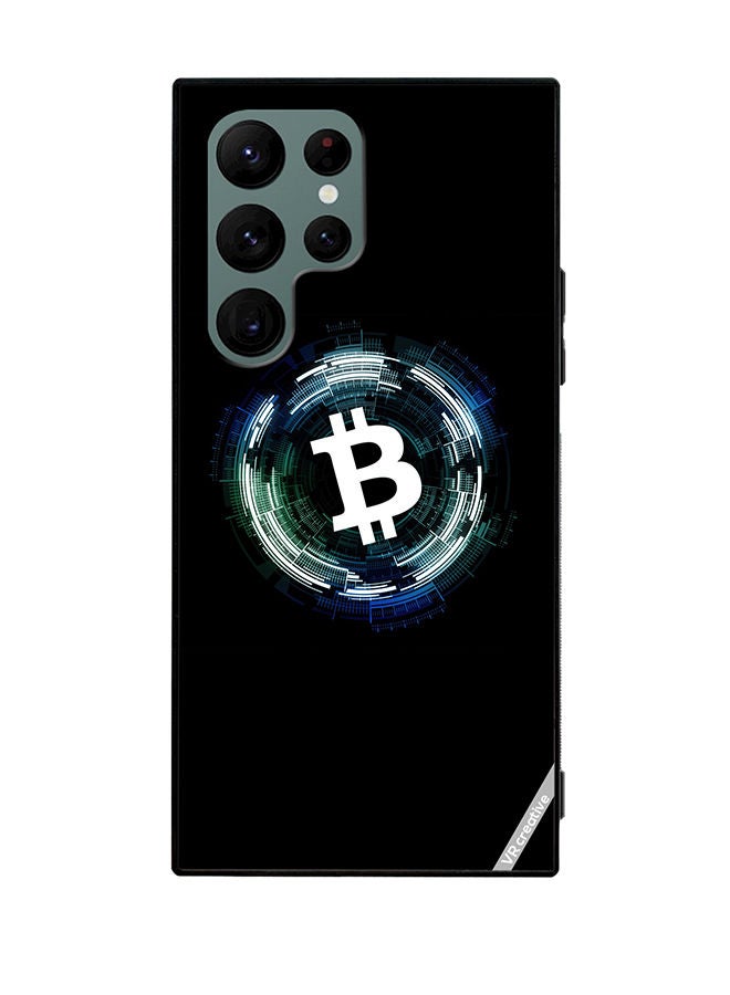 VR CREATIVE Protective Case Cover For Samsung Galaxy S22 Ultra 5G Bitcoin Design Multicolour - Image 1
