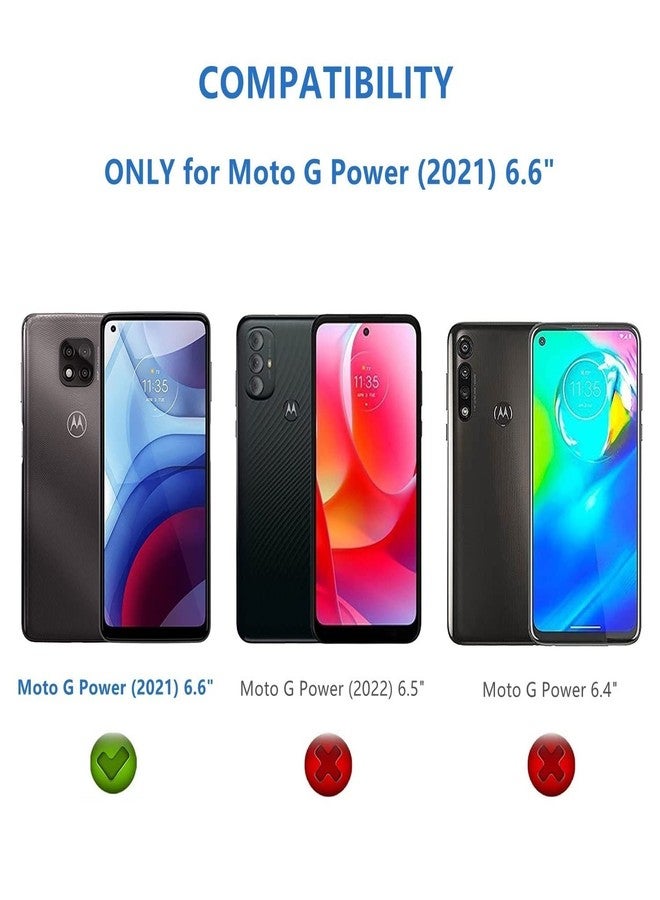 آي كوفر كايس جراب iCoverCase لهاتف Motorola Moto G Power 2021، جراب محفظة مع حامل بطاقات، وميزة مسند، جراب من الجلد الصناعي مع حبل كتف قابل للتعديل، مشبك مغناطيسي، جيب بسحاب، غطاء قلاب (لون عنابي). - Image 2