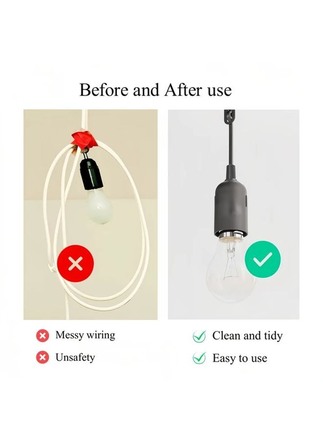 2pcs E27 Lamp Holder Construction Socket Screw Head Lampholder 85 265V DIY Lighting Accessories Black - Image 5