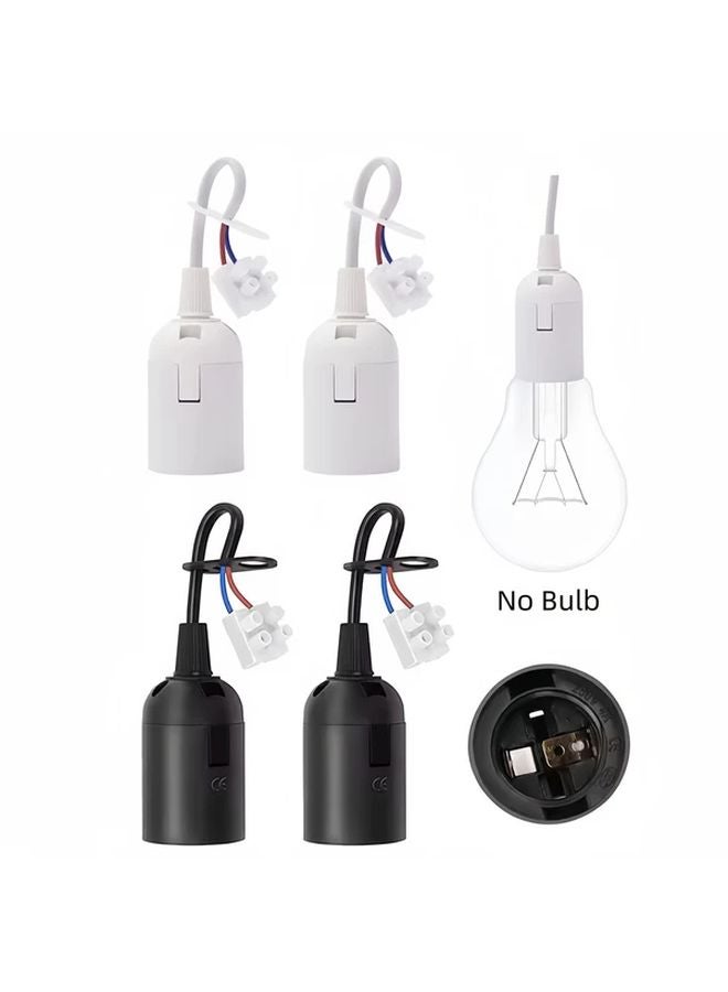 2pcs E27 Lamp Holder Construction Socket Screw Head Lampholder 85 265V DIY Lighting Accessories Black - Image 4