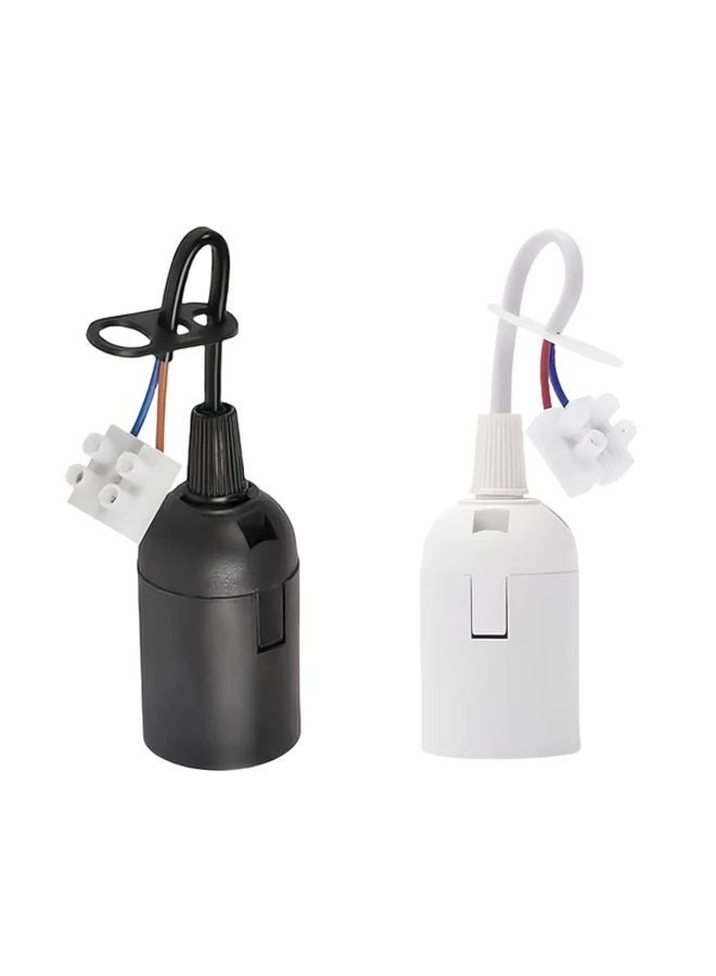 2pcs E27 Lamp Holder Construction Socket Screw Head Lampholder 85 265V DIY Lighting Accessories Black - Image 2