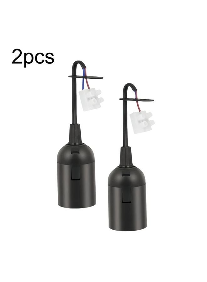 2pcs E27 Lamp Holder Construction Socket Screw Head Lampholder 85 265V DIY Lighting Accessories Black - Image 1