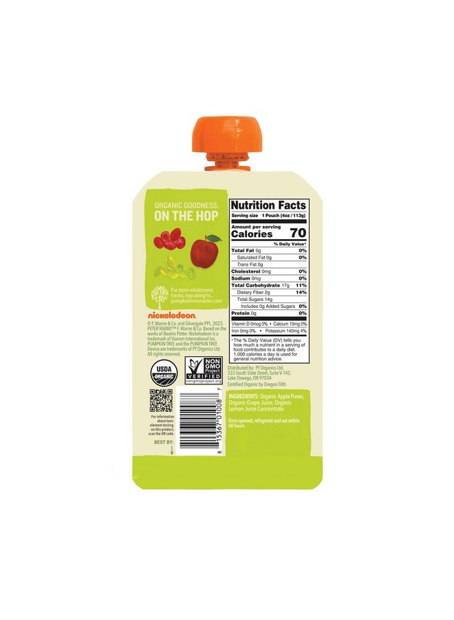 Pumpkin Tree Peter Rabbit Organics, Organic Apple and Grape 100% Pure Fruit Snack, 4 Ounce (Pack of 10) - Image 1