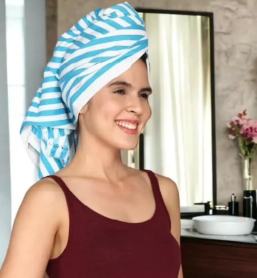 Sathiyas Cotton Non-Terry Bath Towel 480 GSM Ultra Absorbent Super Soft and Comfortable-Quick Drying Towel (Set of 4, Lavender, Blue, Orange, Pink, 75 cm X 150 cm) - Image 2