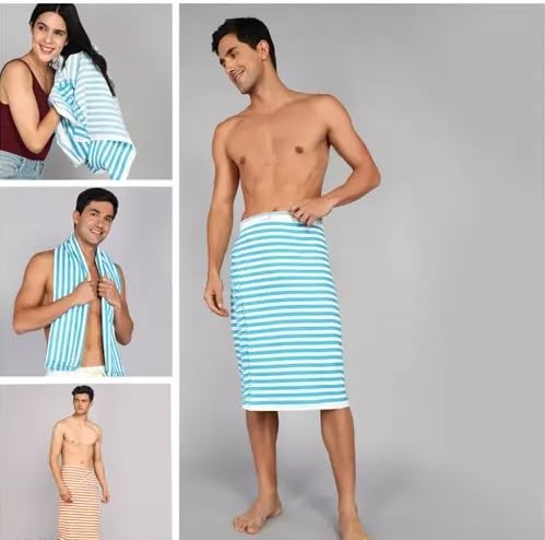 Sathiyas Cotton Non-Terry Bath Towel 480 GSM Ultra Absorbent Super Soft and Comfortable-Quick Drying Towel (Set of 4, Lavender, Blue, Orange, Pink, 75 cm X 150 cm) - Image 3