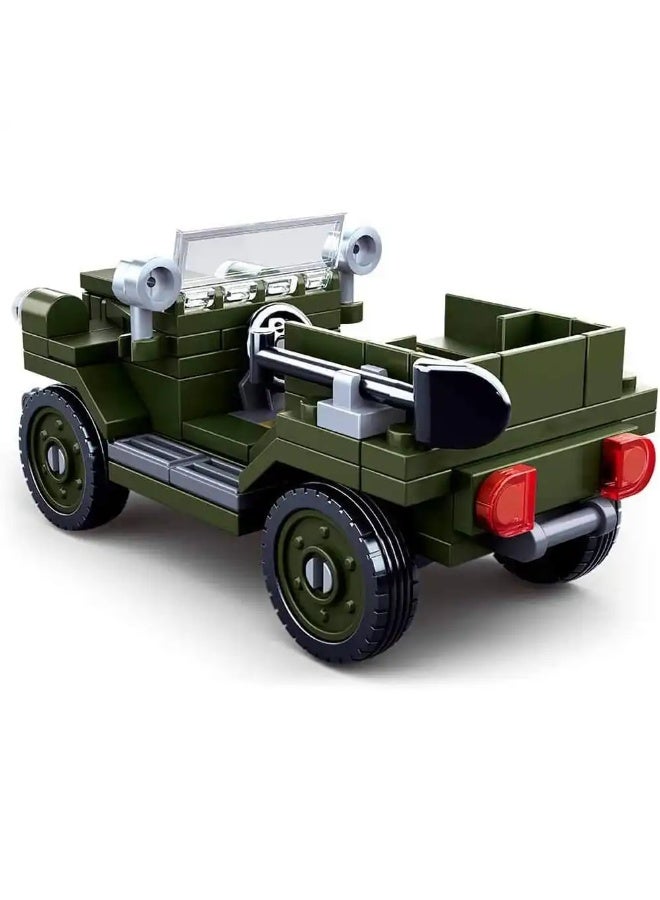 WWII Army Allied Field Jeep Bricks Set 112 Pieces - M38-B0682 - Image 5