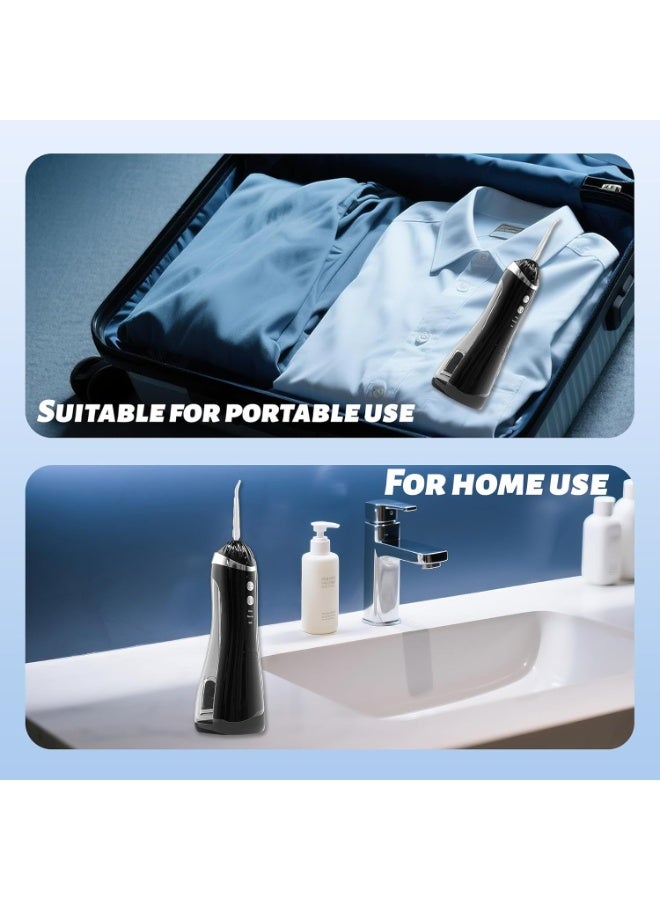 كيلا جهاز تنظيف الأسنان بالماء، مقاوم للماء بدرجة IPX6، 4 أوضاع محمولة لتنظيف الأسنان، قابل لإعادة الشحن عبر USB للسفر والمنزل، منظف أسنان تقويمي للعناية بصحة الفم (أسود) - Image 5