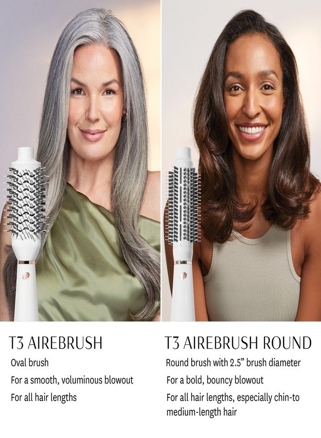 تي 3 فرشاة تجفيف الشعر الدائرية T3 AireBrush ذات الخطوة الواحدة لتكثيف الشعر، فرشاة تجفيف الشعر لتجفيف وتصفيف سريع مع إعدادات متعددة للحرارة والسرعة، فرشاة سيراميك دائرية 2.5 بوصة وخاصية الهواء البارد. - Image 5