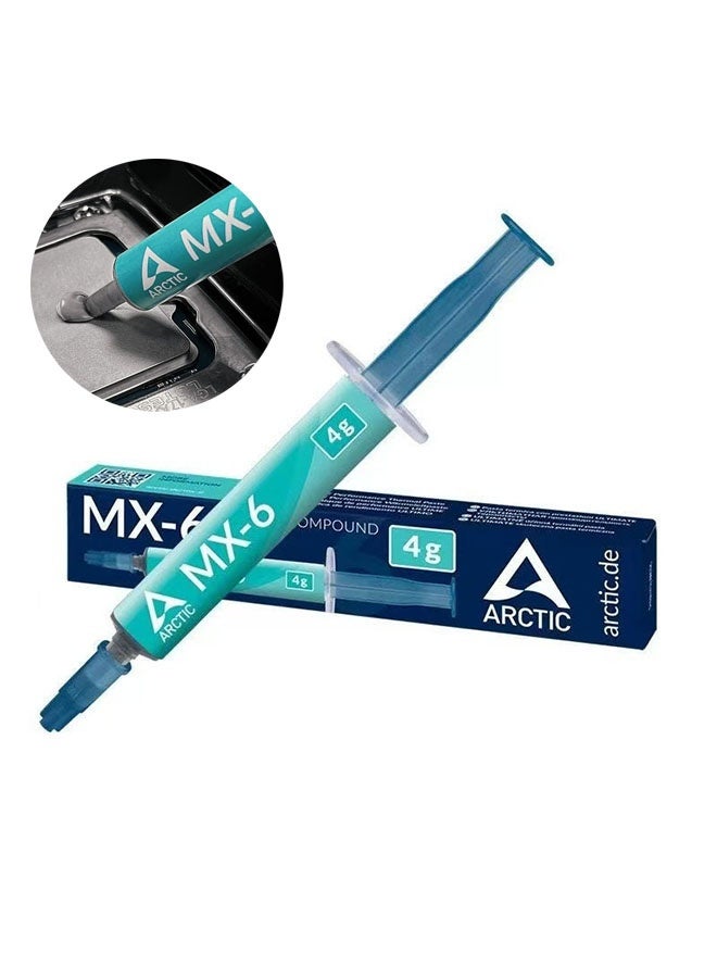 Arctic MX-6 (4g) Ultimate Performance Thermal Paste, Laptop Graphics Card Heat Dissipation Paste, Long Durability, Safe Application, Suitable For CPU, Gaming Consoles, Graphics Cards, Laptops - Image 1